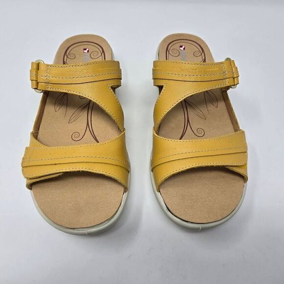 REVERE RIO LEATHER FRENCH MUSTARD ORTHOTIC COMFORT SANDALS WOMENS SIZE 10 M EUC - Picture 2 of 7